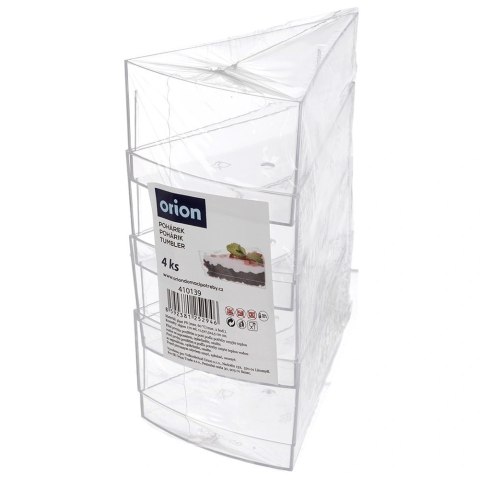 Pucharki Trójkątne 160ml Zestaw 4 szt. do Deserów i Ciast ORION Party
