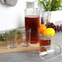 Zestaw Szklanki Dzbanek Szklany z Pokrywką Solidny EXCELLENT HOUSEWARE 5el.
