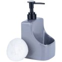 Dozownik do Naczyń Ceramiczny VILDE 400 ml z Gąbką, Szary Błyszczący Połysk