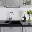 Dozownik do Naczyń Ceramiczny VILDE 400 ml z Gąbką i Kieszenią, Czarny Mat