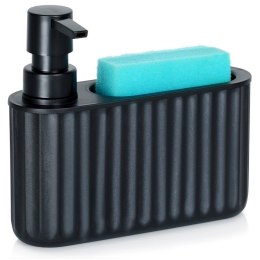 Dozownik płynu do naczyń z pojemnikiem na gąbkę czarny 400 ml
