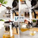 Dzbanek Szklany VILDE Zaparzacz 960 ml System Spustowy Gorące Zimne
