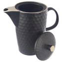 Dzbanek do Kawy Herbaty Napojów Ceramiczny Czarny Ozdobny Solidny ORION 1,3 l