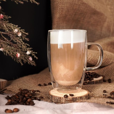 Szklanka Termiczna z Podwójną Ścianką do Kawy Latte Solidna ORION 430 ml