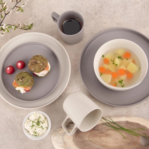 Talerz Obiadowy Płytki Ceramiczny Kremowy ORION SKANDI 26,5 cm