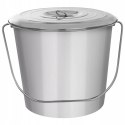 Wiadro do Żywności Stal Nierdzewna 12 L ORION z Pokrywką 30 x 27 cm