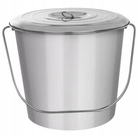 Wiadro do Żywności Stal Nierdzewna 12 L ORION z Pokrywką 30 x 27 cm