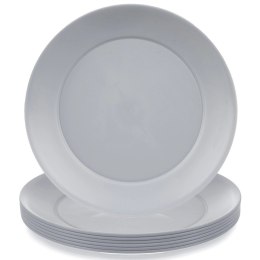 Zestaw 6 Talerzy Obiadowych 23,5 cm Szare Nietłukące do Mikrofali