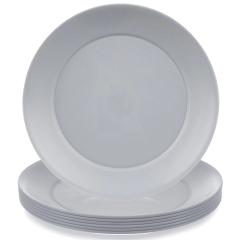 Zestaw 6 Talerzy Obiadowych 23,5 cm Szare Nietłukące do Mikrofali