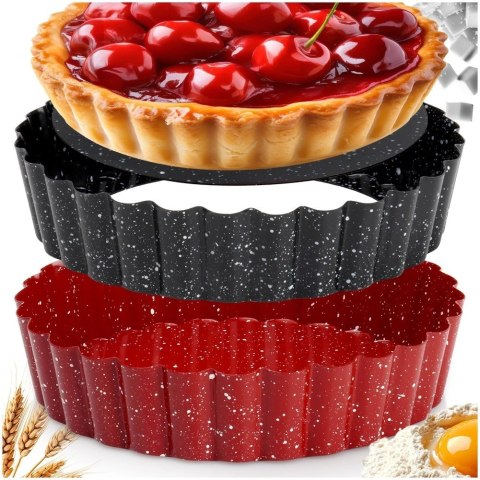 Foremki do Tartaletek 2 szt. Stal Non-Stick Wyjmowane Dno 12 cm
