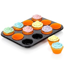 Forma Granitowa do Muffinek 12 Gniazd + 12 Silikonowych Foremek