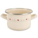 Garnek Emaliowany 1,4 L ORION TONCA Kremowy 16 cm Indukcja Zmywarka