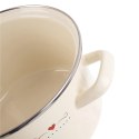 Garnek Emaliowany 1,4 L ORION TONCA Kremowy 16 cm Indukcja Zmywarka