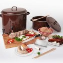 Garnek Emaliowany 20 L ORION BROWN Brązowy Duży 32 cm Indukcja