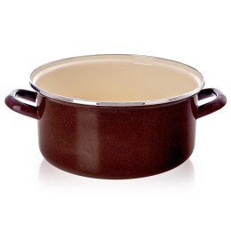Garnek Emaliowany 4 L ORION BROWN Retro Średnica 24 cm Indukcja