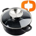 Garnek Granitowy 2,1 L 20 cm Pokrywka Aroma Dozownik Silikon VILDE