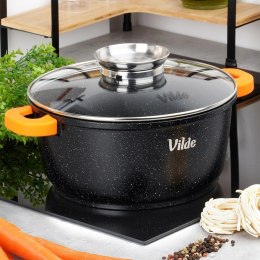 Garnek Granitowy 4,0 L 24 cm Pokrywka Aroma Dozownik Silikon VILDE