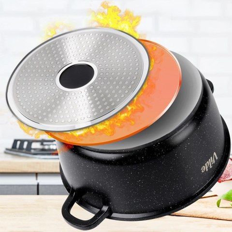 Garnek Granitowy 4,0 L 24 cm Pokrywka Aroma Dozownik Silikon VILDE