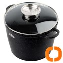 Garnek Granitowy 9,7 L 28 cm Pokrywka Aroma Dozownik Silikon VILDE