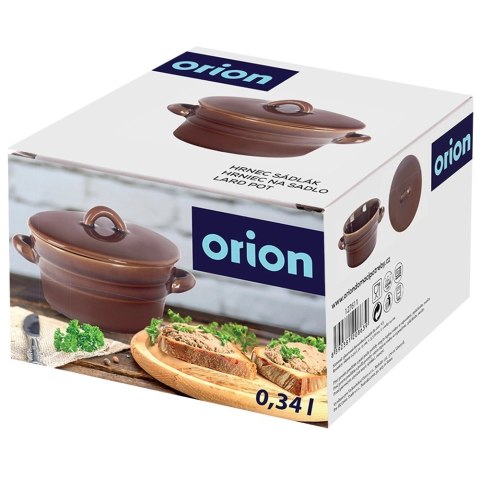 Garnek Pojemnik na Smalec Pasztet Ceramiczny z Pokrywką Solidny ORION 340ml