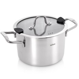 Garnek Stalowy z Pokrywką 2,3 L Venice Odcedzanie Indukcja 18 cm