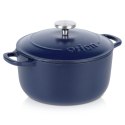 Garnek Żeliwny 3,3 L LITINA Emaliowany 22 cm Granatowy Indukcja