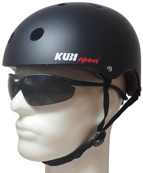 Kask na Rolki Deskorolkę Hulajnogę Młodzieżowy Czarny KUBISPORT Rozmiar M