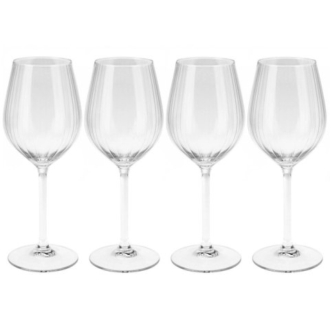 Kieliszki do Wina Białego 380 ml Ryflowane Zestaw 4 szt. Glass