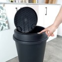 Kosz na Śmieci Odpady z Uchylną Pokrywą Plastikowy Czarny Solidny ORION 47l