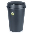 Kosz na Śmieci Odpady z Uchylną Pokrywą Plastikowy Czarny Solidny ORION 47l