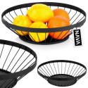 Koszyk na Owoce Warzywa Metalowy Czarny Ozdobny NAVA 28 cm