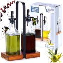 Butelki na Oliwe i Ocet VILDE 2x 190 ml Szklane Ze Stojakiem