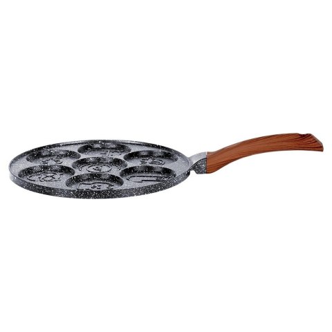 Patelnia do Jajek Granitowa 7 Otworów 26 cm VILDE Black&Wood Indukcja