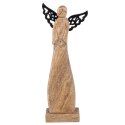 Figurka Anioł Drewno Mango 34 cm Metalowe Skrzydła Dekoracja