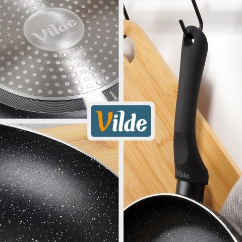 Patelnia Granitowa 28 cm Black Line Indukcja Gaz Non-stick VILDE