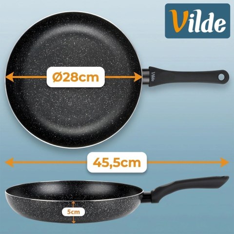 Patelnia Granitowa 28 cm Black Line Indukcja Gaz Non-stick VILDE