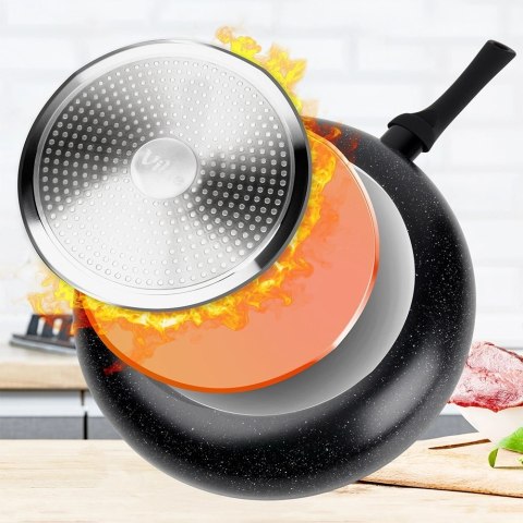 Patelnia Granitowa 28 cm Black Line Indukcja Gaz Non-stick VILDE