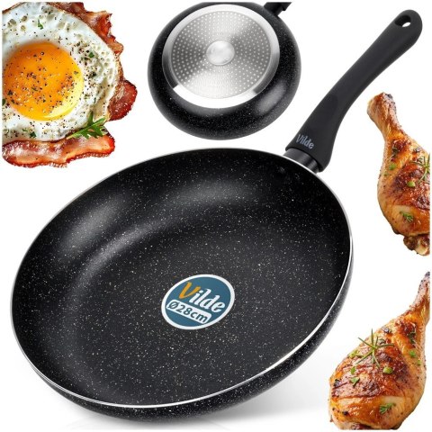 Patelnia Granitowa 28 cm Black Line Indukcja Gaz Non-stick VILDE