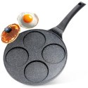 Patelnia Granitowa do Jajek Placków Gaz Indukcja 4 Otwory ORION 26 cm