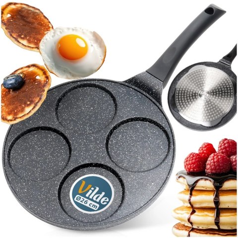 Patelnia Granitowa do Jajek Placków Gaz Indukcja 4 Otwory ORION 26 cm