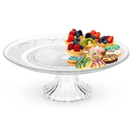 Patera Szklana na Nóżce 25 cm na Tort Ciasta Desery Kryształowa VILDE