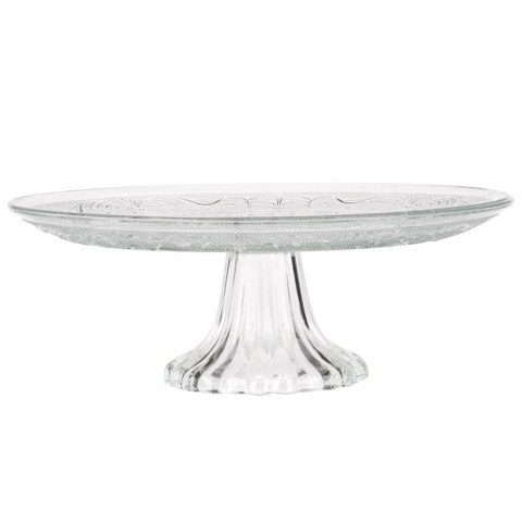 Patera Szklana na Nóżce 25 cm na Tort Ciasta Desery Kryształowa VILDE