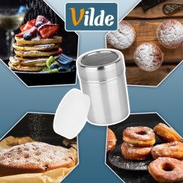 Pojemnik z sitkiem do cukru pudru i cynamonu stalowy 300 ml