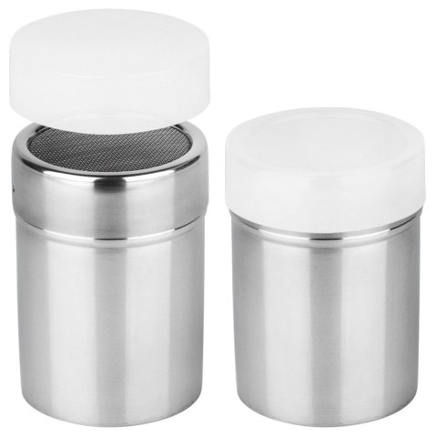 Pojemnik z sitkiem do cukru pudru i cynamonu stalowy 300 ml