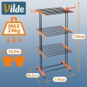 Suszarka na pranie metalowa czarna pionowa na kółkach XXL 73x170 cm