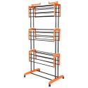 Suszarka na pranie metalowa czarna pionowa na kółkach XXL 73x170 cm
