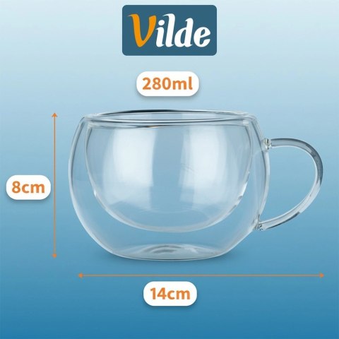 Szklanki termiczne z podwójną ścianką do kawy i herbaty 280 ml 2 szt.