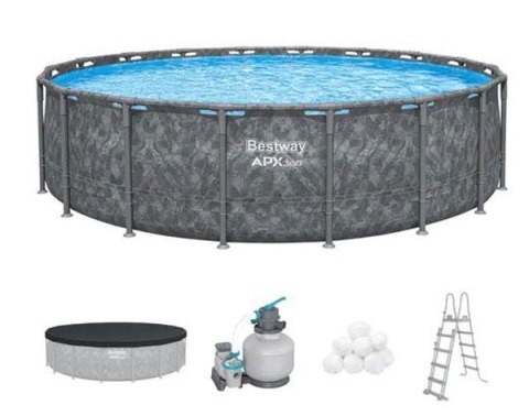 Basen Stelażowy BESTWAY APX 365 549x132 cm Pompa Piaskowa Drabinka