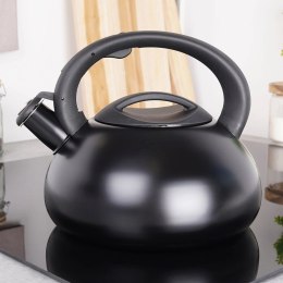 Czajnik na Gaz Indukcja z Gwizdkiem Stalowy Czarny Solidny Trwały VILDE 3 l