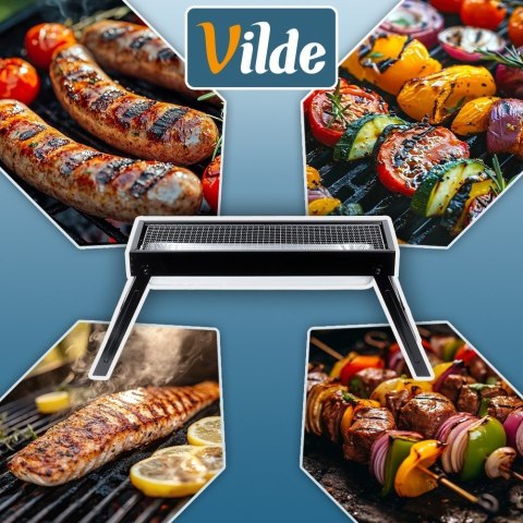 Grill węglowy składany przenośny 77x23x31 cm